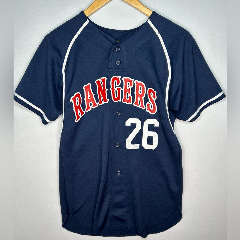 Kids Navy Blue Rangers Baseball Jersey